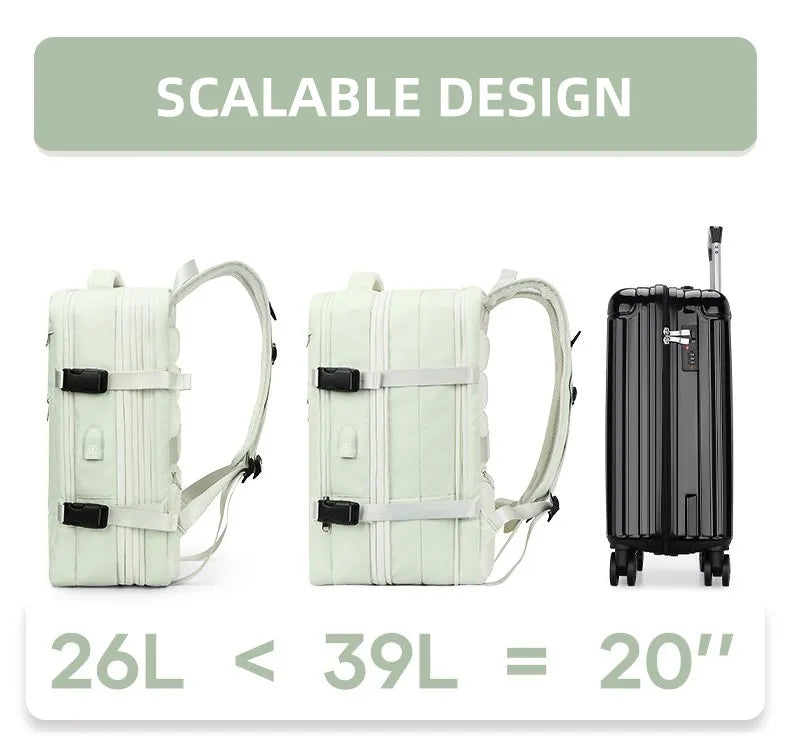 Extendible Travel Backpack With USB - A Fabventure