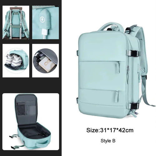 Extendible Travel Backpack With USB - A Fabventure